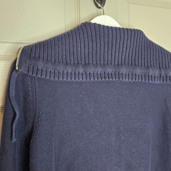 Ralph Lauren Navy Blue Full Zip Cardigan Sailor Collar Ribbed Sweater Sz Large - Picture 7 of 9